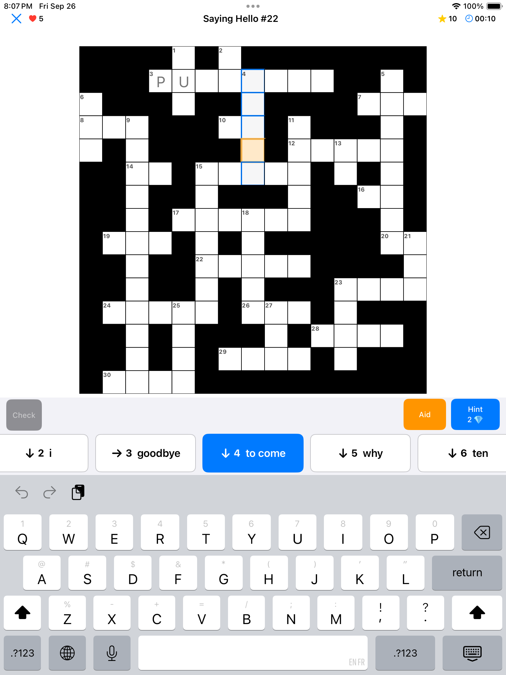 Cross Parlance Puzzle View